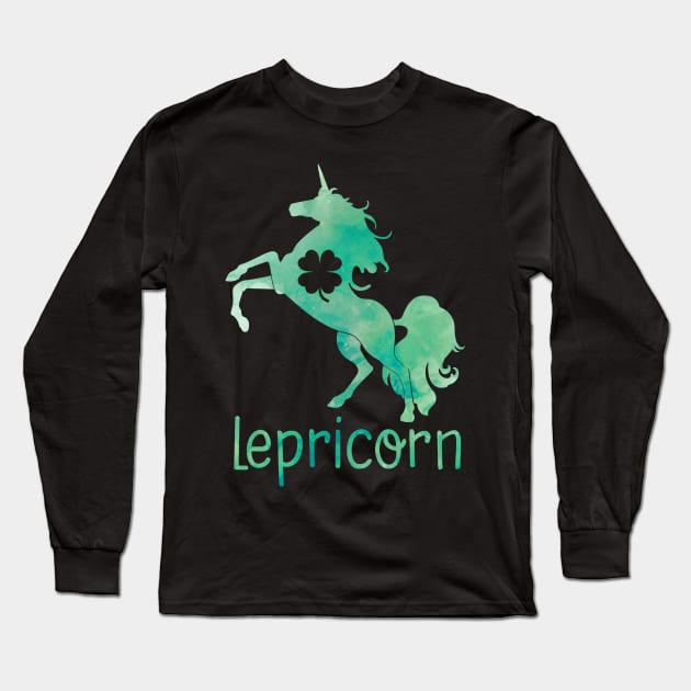 Lepricorn Unicorn Leprechaun St. Patrick's Day T-Shirt Long Sleeve T-Shirt by ADKApparel